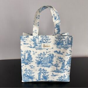 Harrods Toile Shopper Bag - Tote - Small - Blue and White -